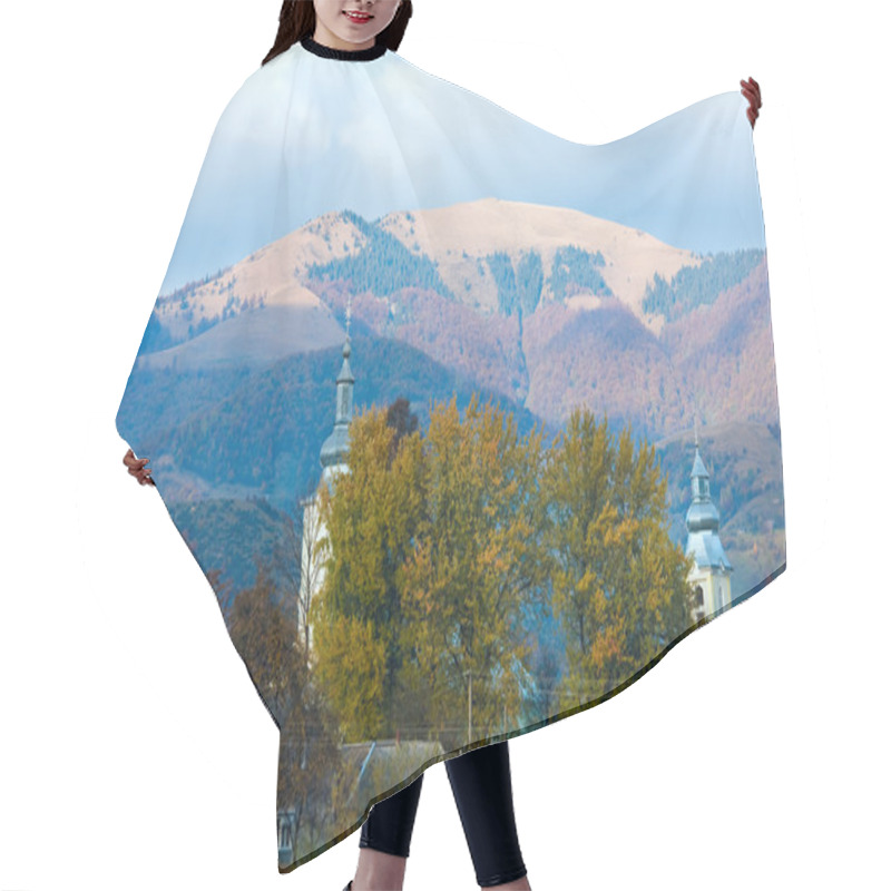 Personality  Autumn Misty Mountain Village Hair Cutting Cape