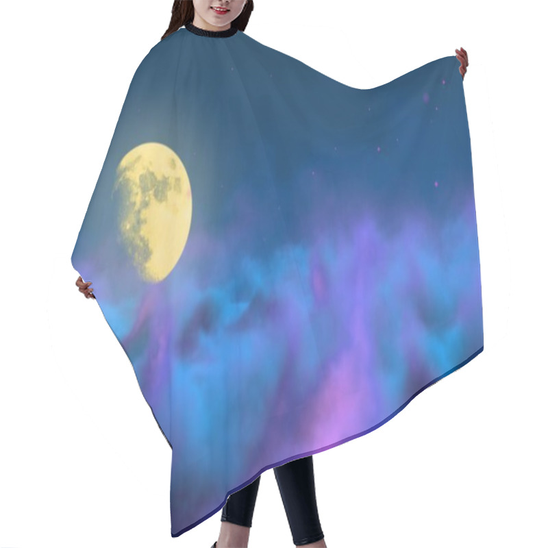 Personality  Abstract Background Design Illustration Of Cosmic Haze With Moon With Spotlights You Can Use For Any Purposes Hair Cutting Cape