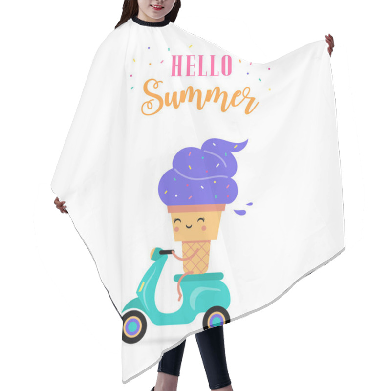 Personality  Sweet Summer - Cute Ice Cream Character Makes Fun Hair Cutting Cape