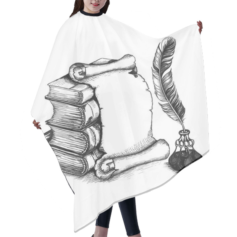 Personality  Academic And Education Set: Books, Scroll, Pen Hair Cutting Cape