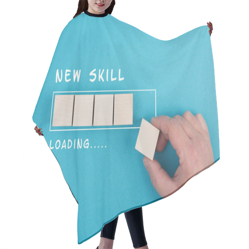 Personality  Progress Bar With The Words New Skill Loading, Education Concept, Having A Goal, Online Learning, Knowledge Is Power Strategy Hair Cutting Cape