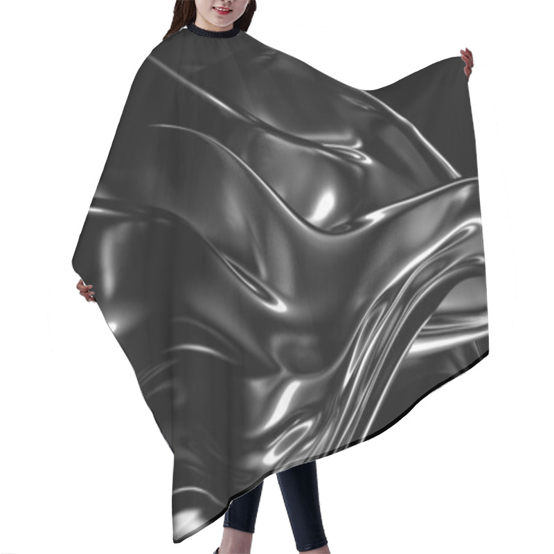 Personality  Beautiful Stylish Black Background With Pleats, Drapes And Swirl Hair Cutting Cape