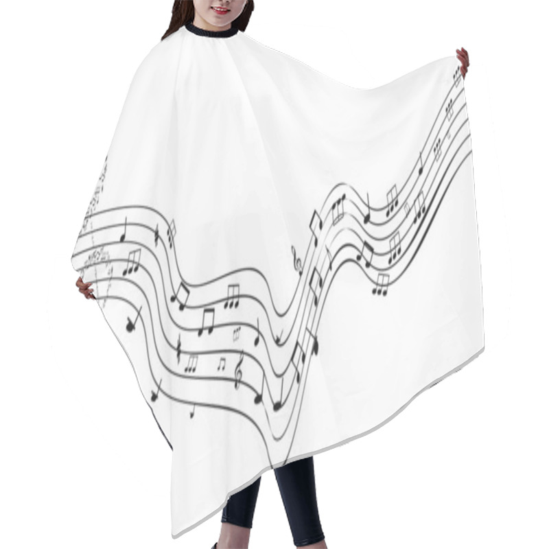 Personality  Music Notes On Staves Hair Cutting Cape