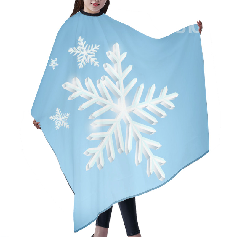 Personality  Christmas Background With Snowflakes. Vector Illustration. Hair Cutting Cape