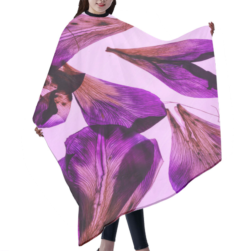 Personality  Iris Petals On Pink Background Hair Cutting Cape