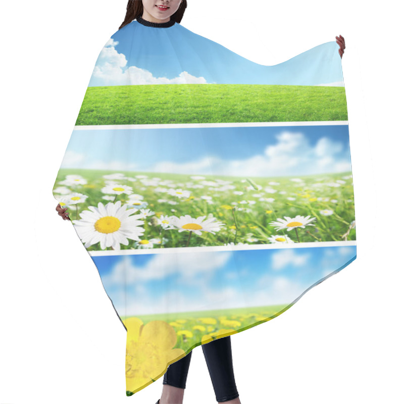 Personality  Banners Of Spring Flowers And Grass Hair Cutting Cape