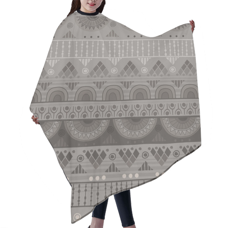 Personality  Tribal Seamless Pattern. Hair Cutting Cape