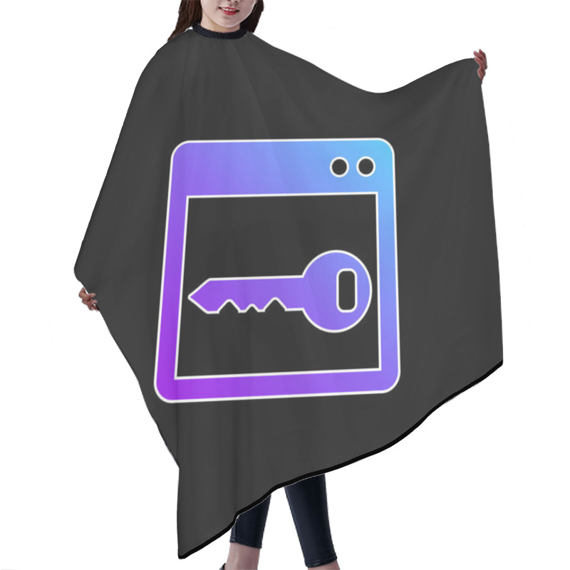 Personality  Blank Window With Key Blue Gradient Vector Icon Hair Cutting Cape