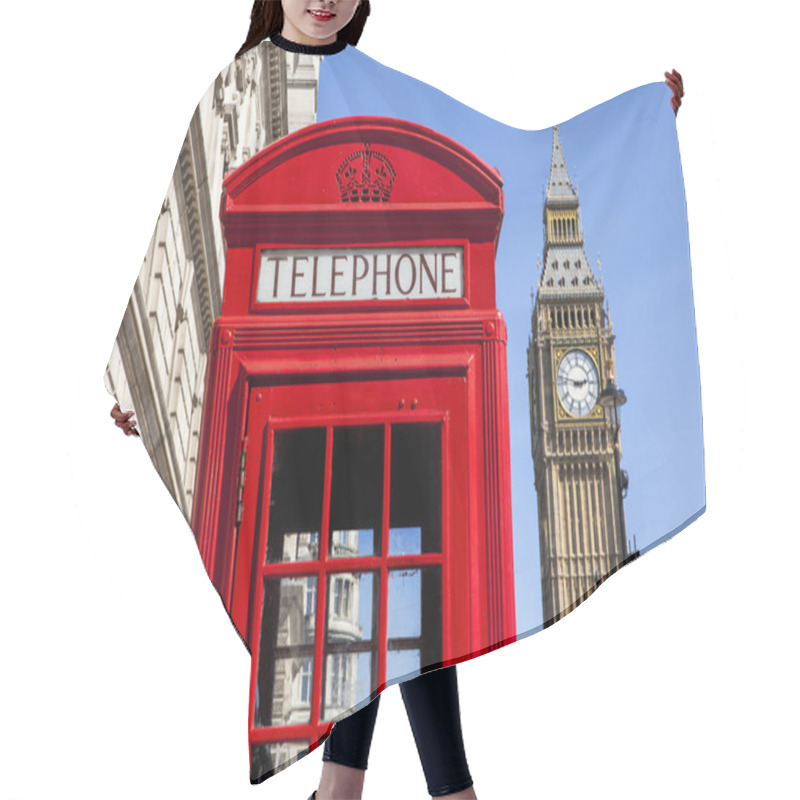 Personality  Red Telephone Box And Big Ben In London Hair Cutting Cape