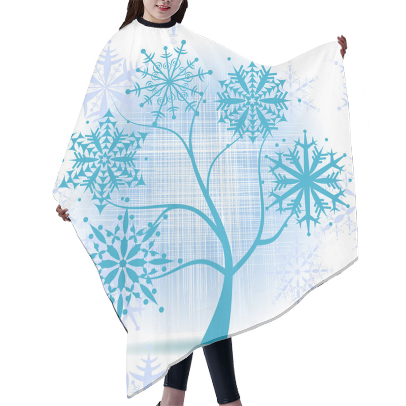 Personality  Winter Tree, Snowflakes. Christmas Holiday. Hair Cutting Cape