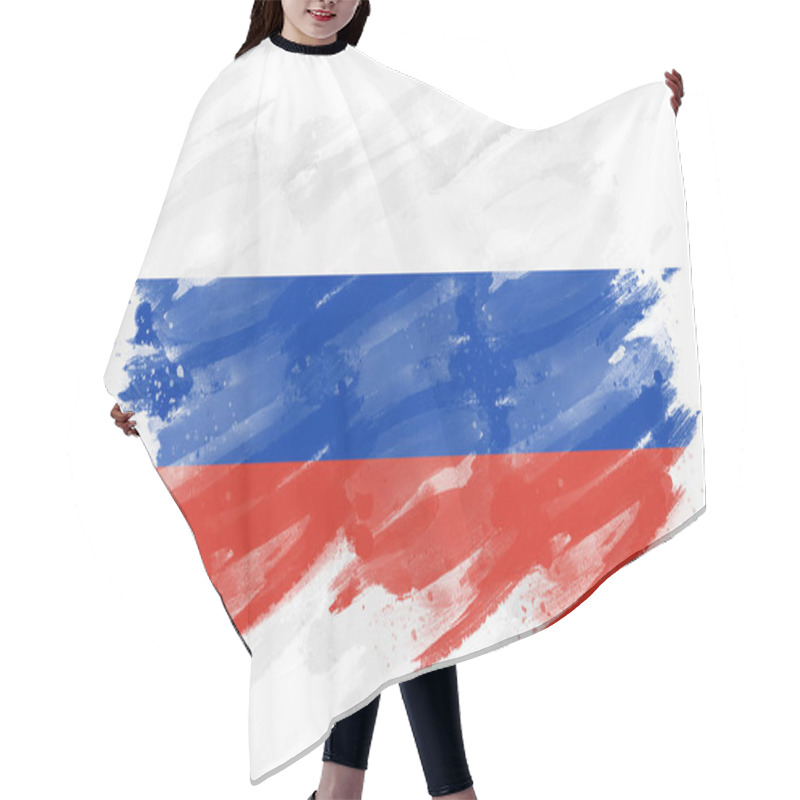 Personality  Russian Flag Designed With A Brush Stroke Effect Hair Cutting Cape