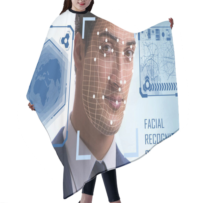 Personality  Concept Of Face Recognition Software And Hardware Hair Cutting Cape