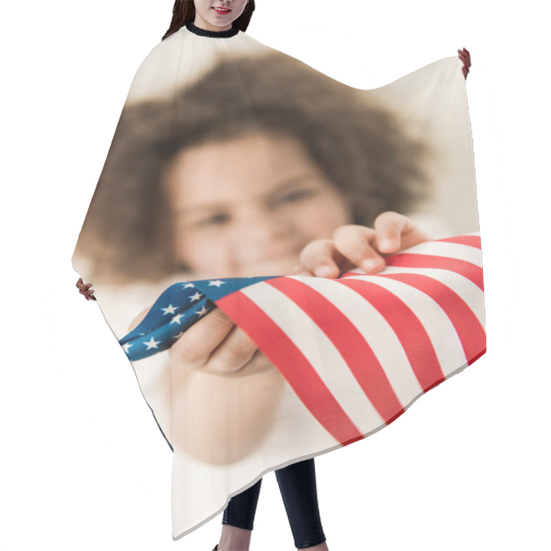 Personality  Baby Girl With American Flag Hair Cutting Cape