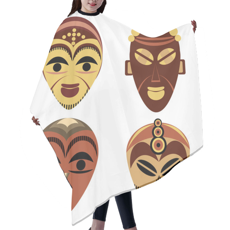 Personality  African Mask Set Hair Cutting Cape