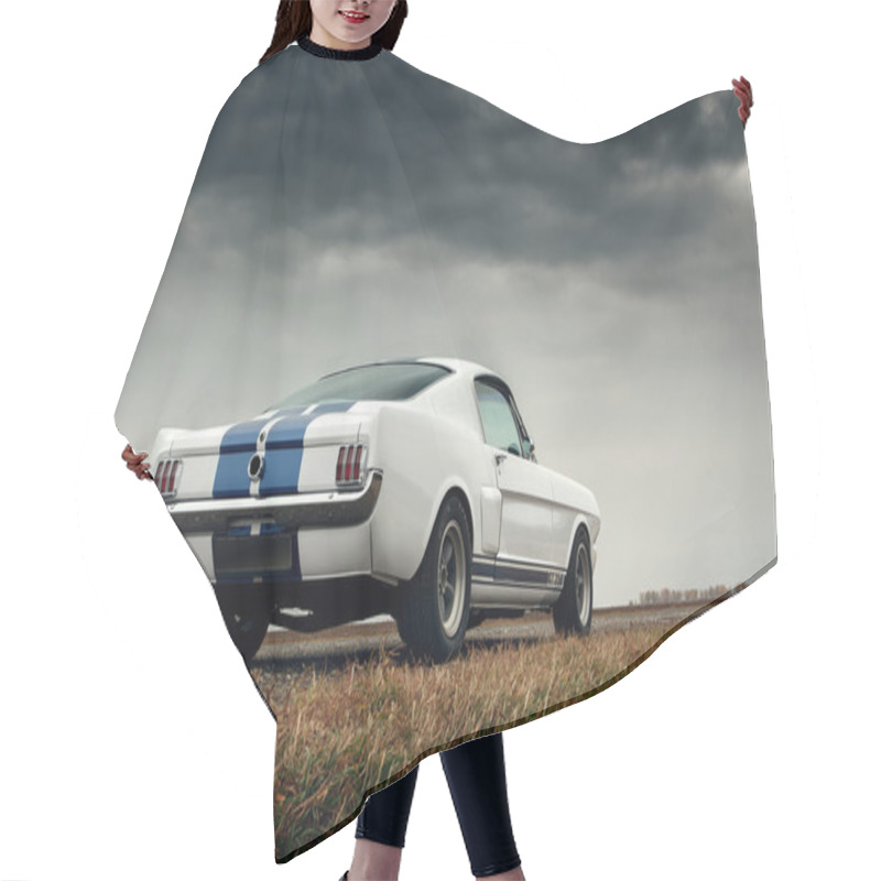 Personality  Retro Muscle Car Ford Mustang Shelby On The Road Hair Cutting Cape