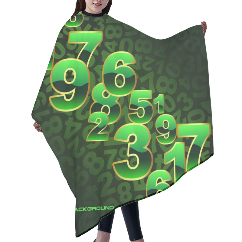 Personality  Abstract Background With Numbers Signs. Hair Cutting Cape