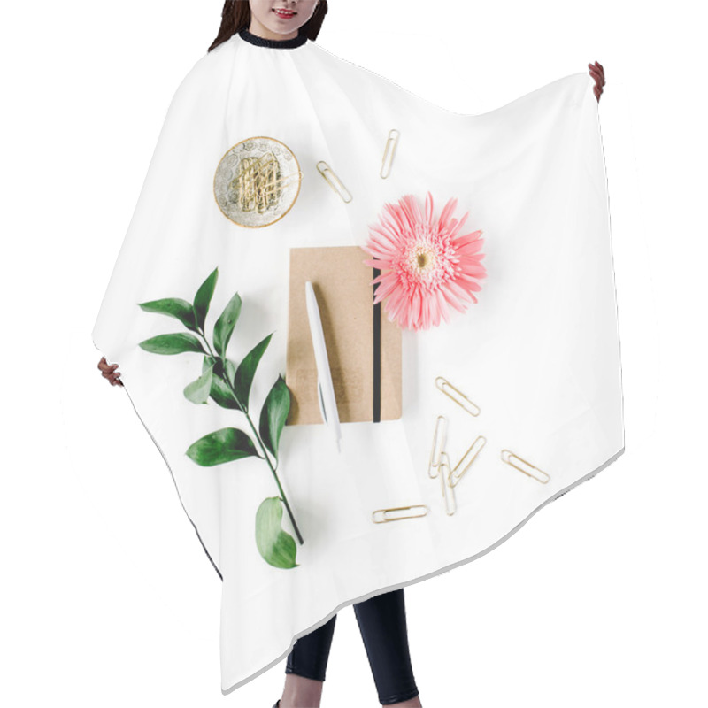 Personality  Pink Gerbera Daisy, Green Branch Hair Cutting Cape