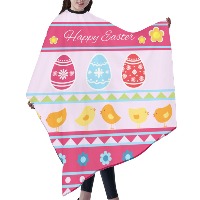 Personality  Happy Easter Card - Vector Illustration Hair Cutting Cape