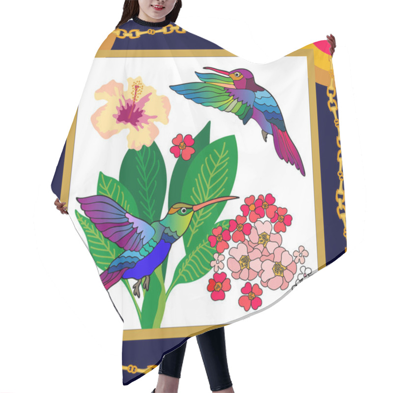 Personality  Japanese Garden Motifs. Hair Cutting Cape