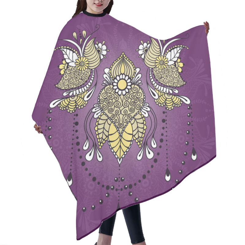 Personality  Mehndy Flowers Tattoo Template Hair Cutting Cape