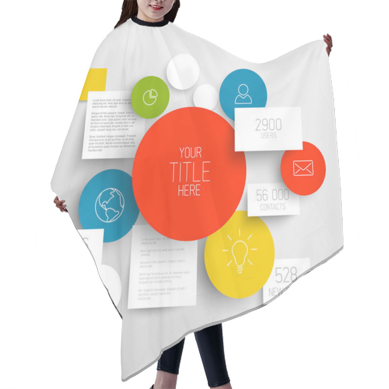 Personality  Vector Abstract Circles And Squares Infographic Template Hair Cutting Cape