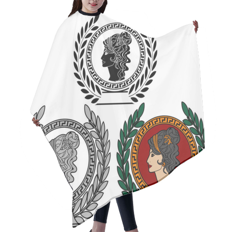 Personality  Glory Of Roman Woman. Vector Illustration Hair Cutting Cape