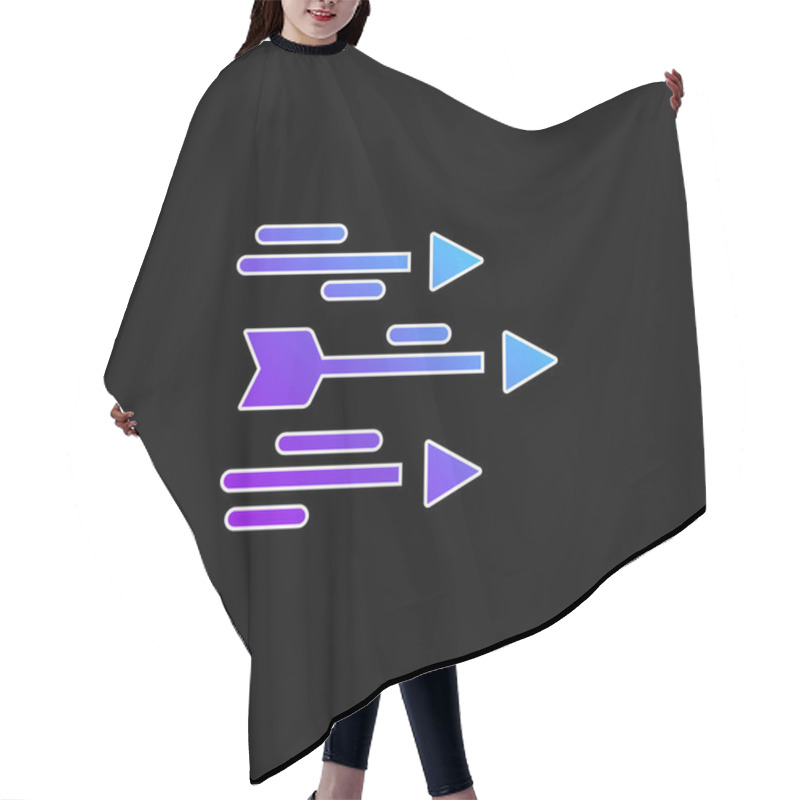 Personality  Arrows Blue Gradient Vector Icon Hair Cutting Cape