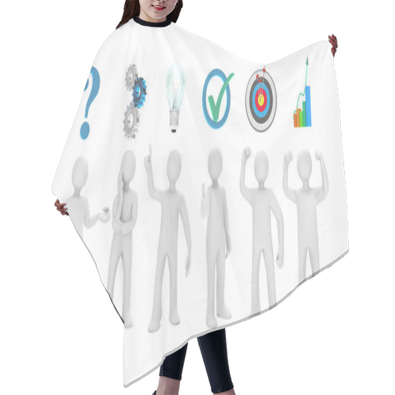 Personality  White Manikins With Symbols Hair Cutting Cape