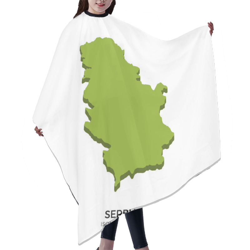 Personality  Isometric Map Of Serbia Detailed Vector Illustration Hair Cutting Cape