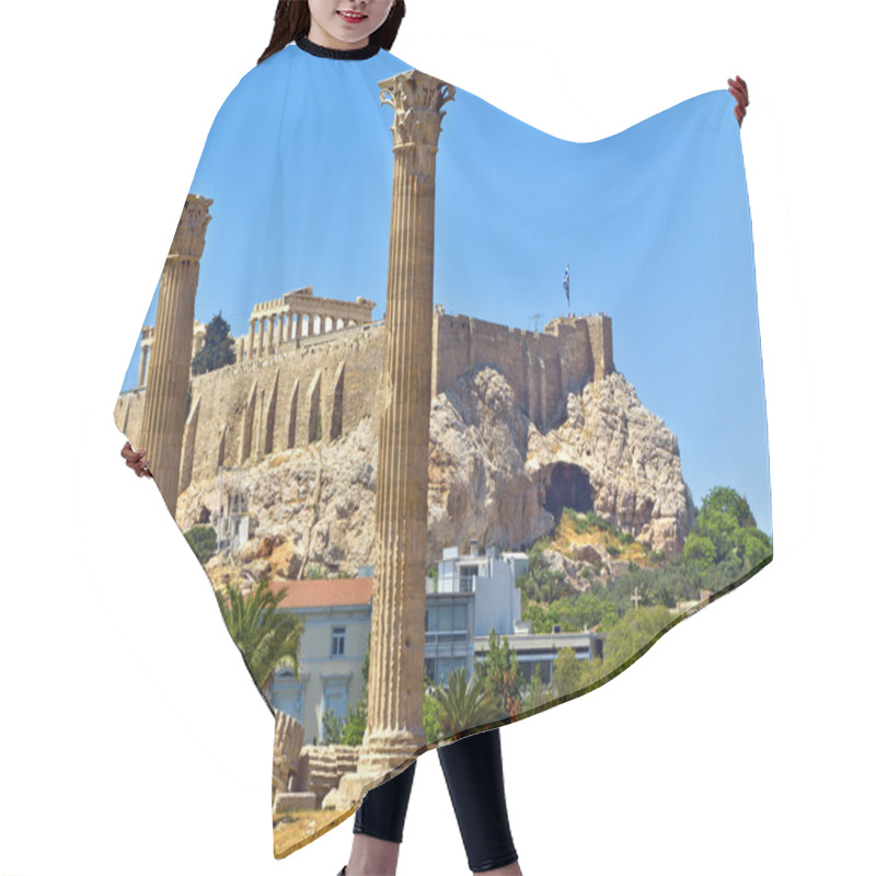 Personality  Temple Of Olympian Zeus And The Acropolis In Athens, Greece Hair Cutting Cape