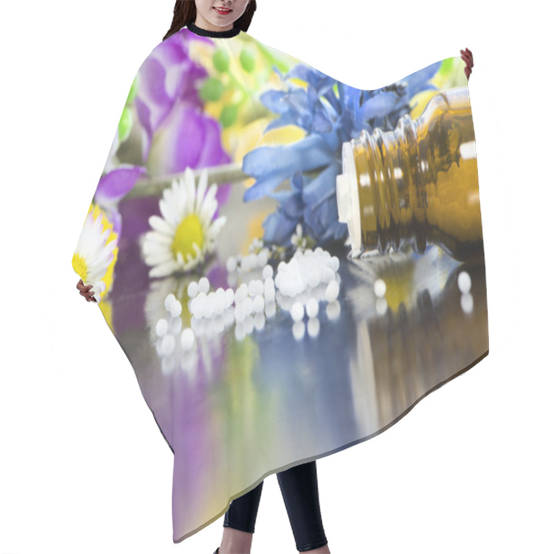 Personality  Homeopathic Globules With Blooms Hair Cutting Cape