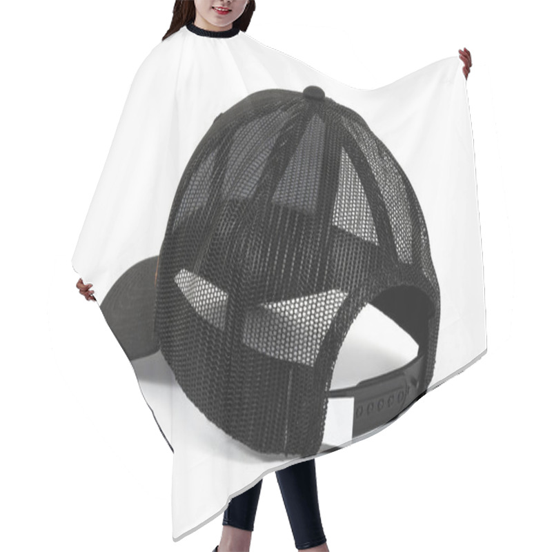 Personality  Black Mesh Cap Isolated On White Background Hair Cutting Cape