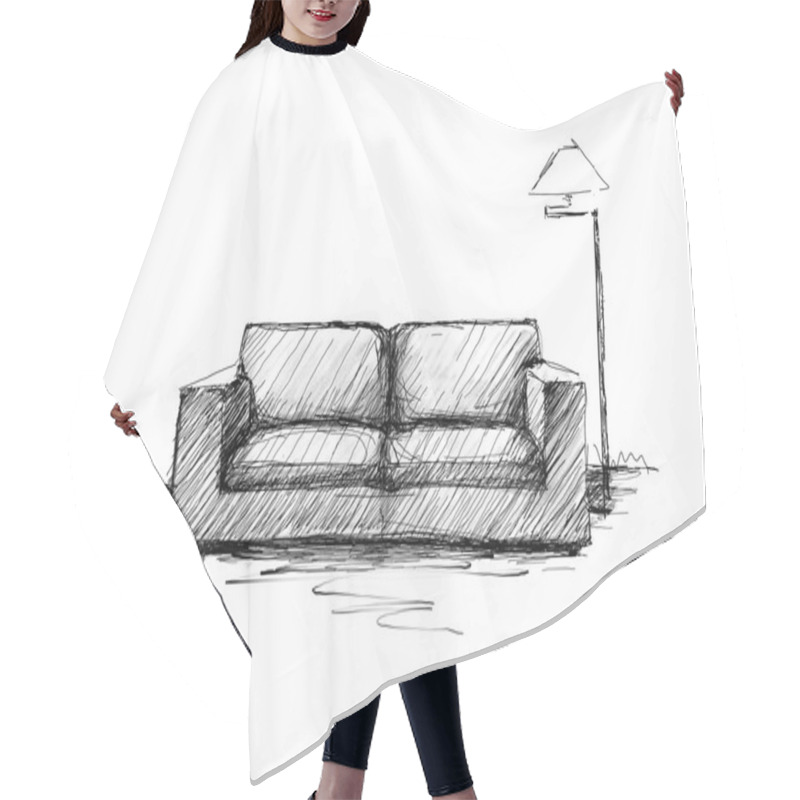 Personality  Modern Sketch Interior Hair Cutting Cape