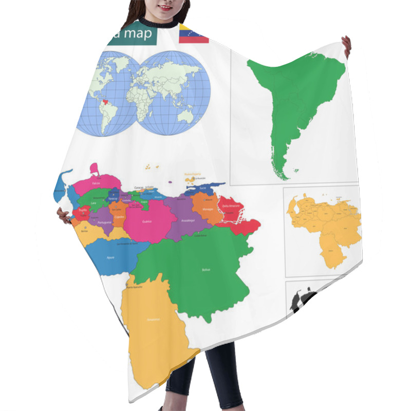 Personality  Venezuela Map Hair Cutting Cape