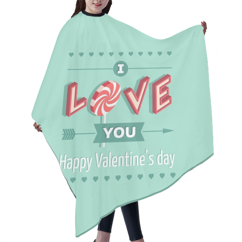 Personality  Love, I Love You, Valentines Day Card - Vector Illustration. Hair Cutting Cape