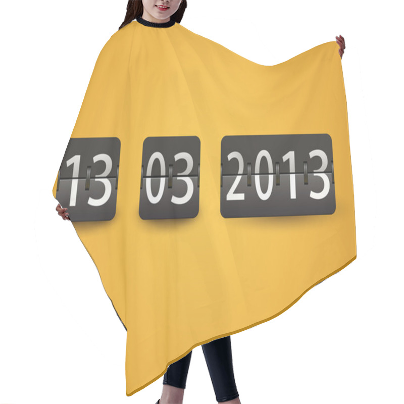 Personality  Countdown Timer, Date,  Vector Illustration   Hair Cutting Cape