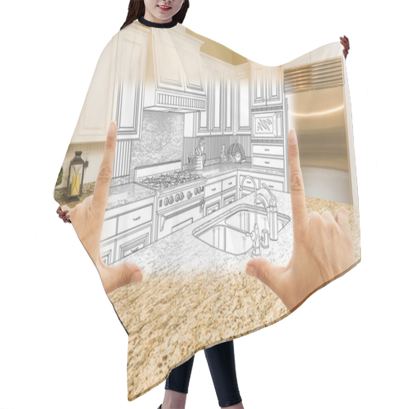 Personality  Hands Framing Custom Kitchen Design Drawing And Square Photo Com Hair Cutting Cape