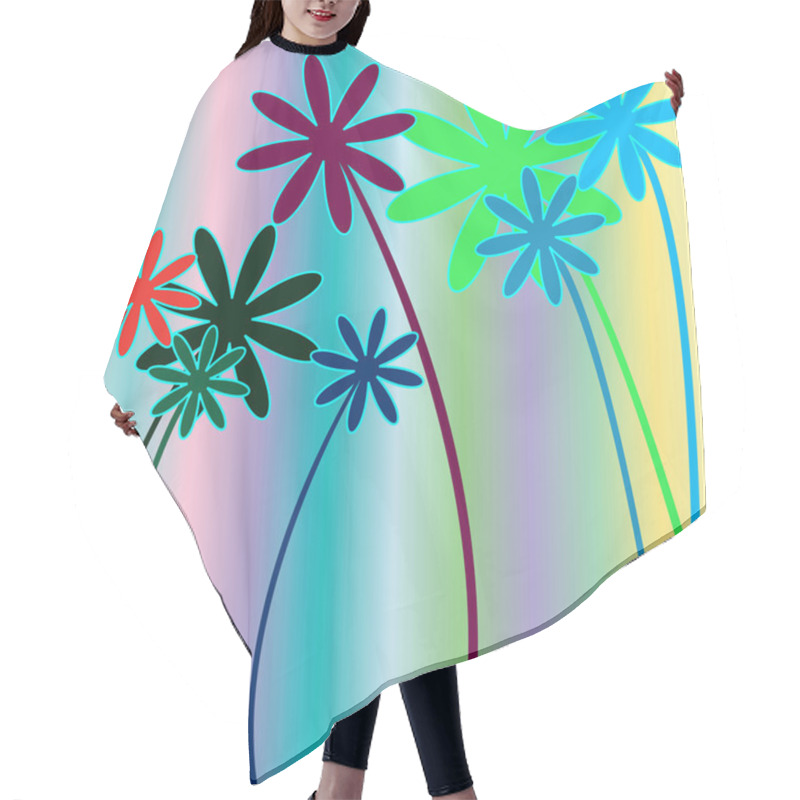 Personality  Flowers And Stripes 2 Hair Cutting Cape