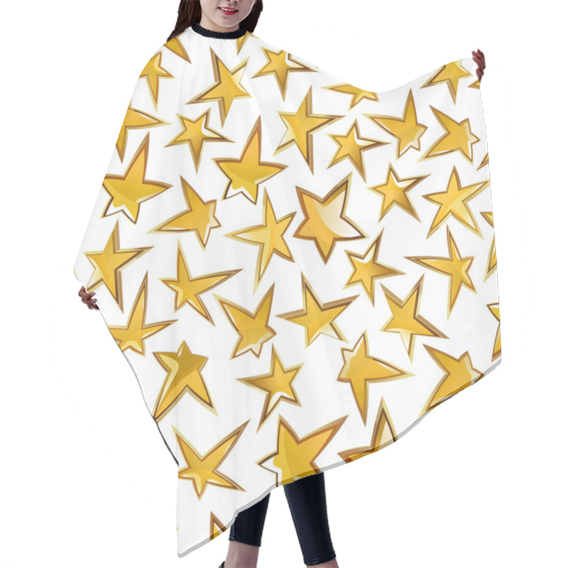 Personality  Shining Golden Stars Seamless Pattern Background Hair Cutting Cape