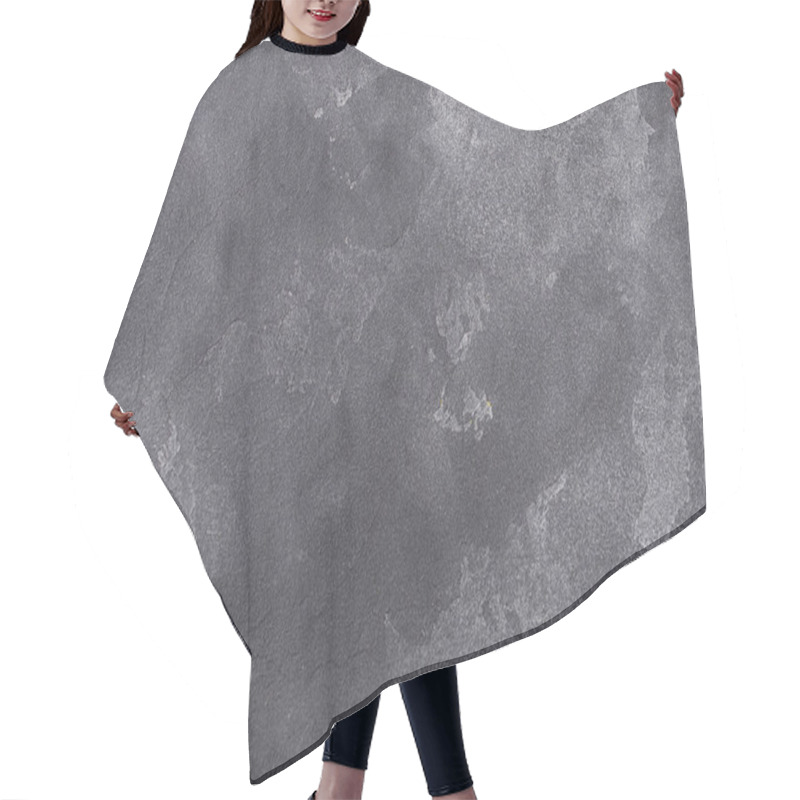 Personality  Grey Cement Concrete Stone Wall Texture Background. Top View Hair Cutting Cape