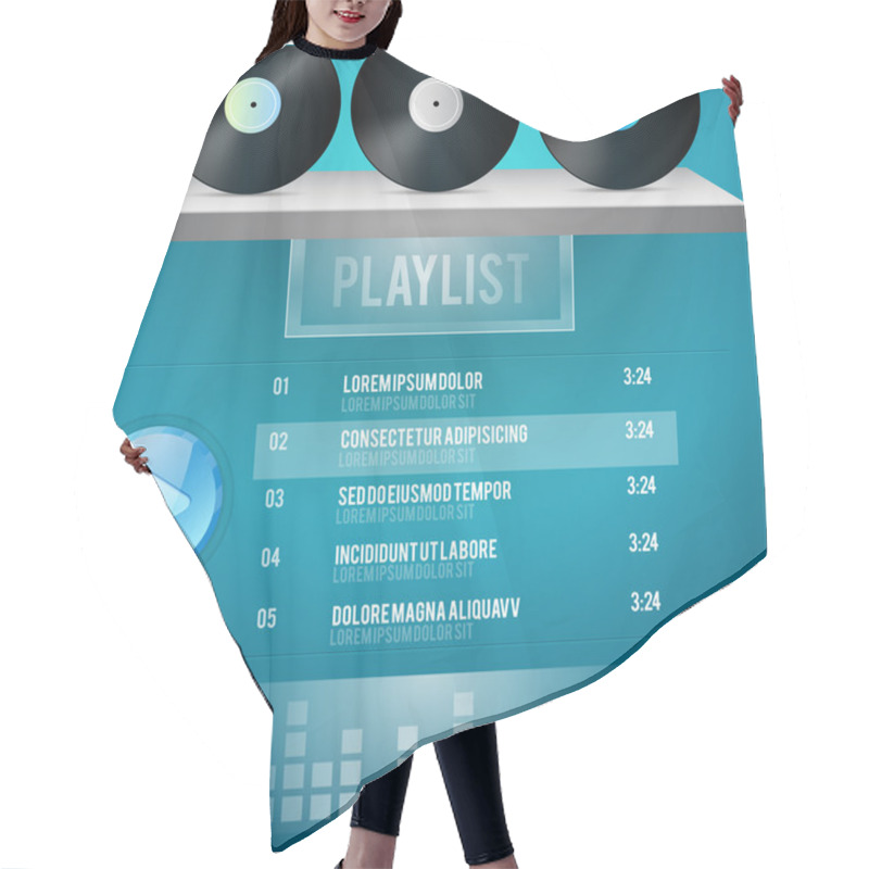 Personality  Vector Template For Music Playlist Hair Cutting Cape