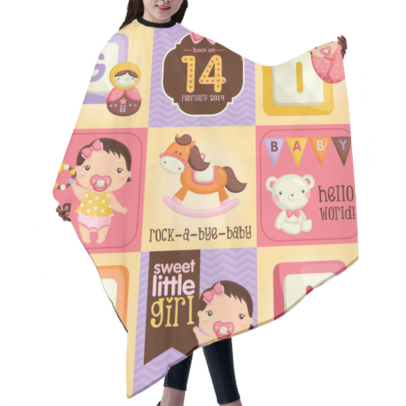 Personality  Baby Girl Square Card Hair Cutting Cape