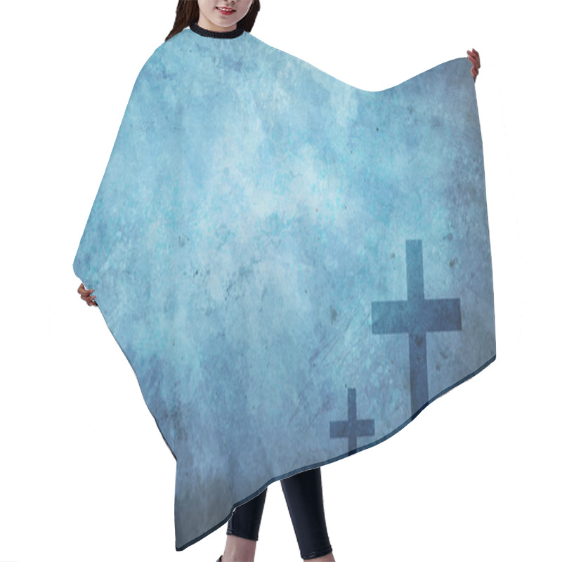 Personality  Three Crosses On Blue Grunge Hair Cutting Cape