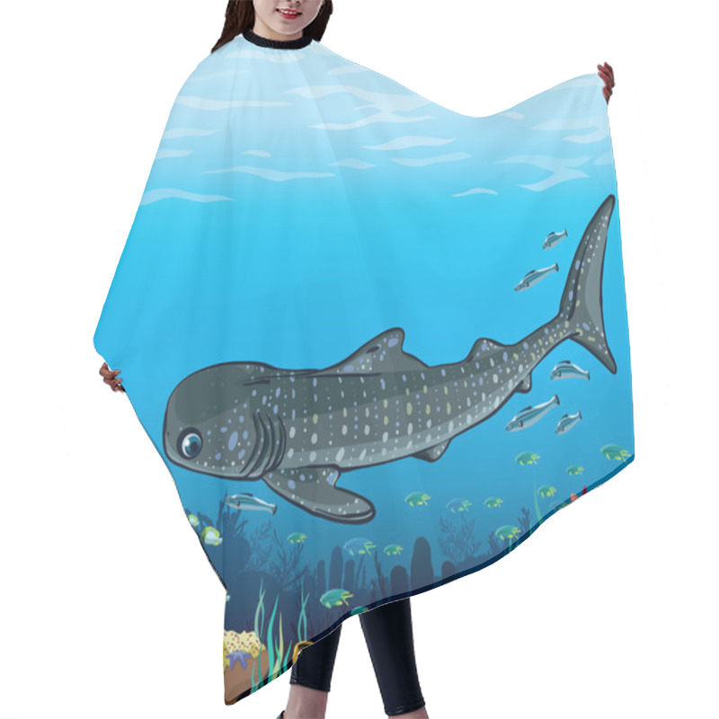 Personality  Whale Shark And Coral Reef. Hair Cutting Cape