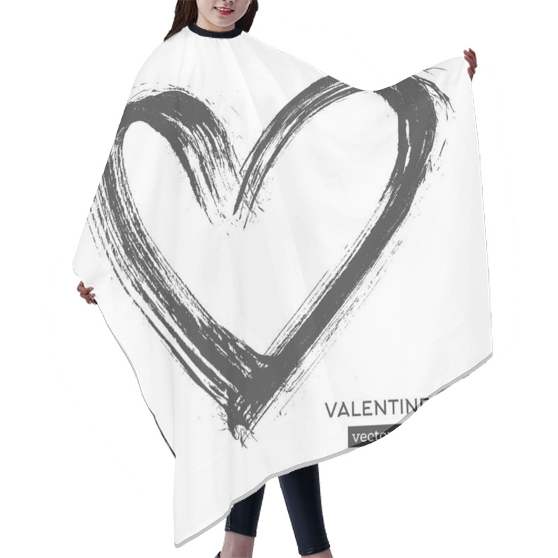 Personality  Hand Drawn Calligraphy Heart Isolated On White Background. Hair Cutting Cape