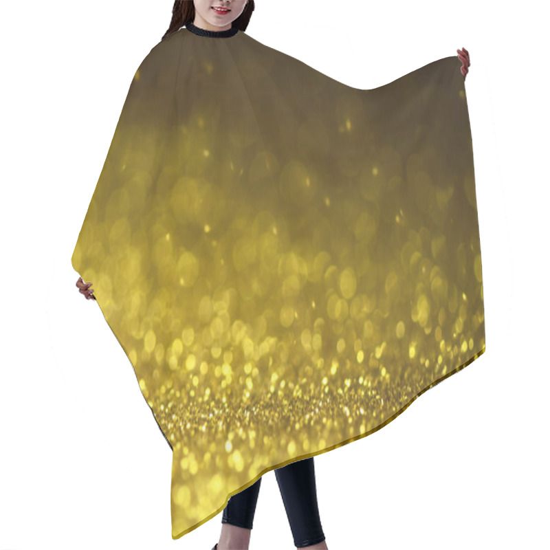 Personality  Gold Glitter Sparkle Lights Background. Defocused Glitter Abstra Hair Cutting Cape