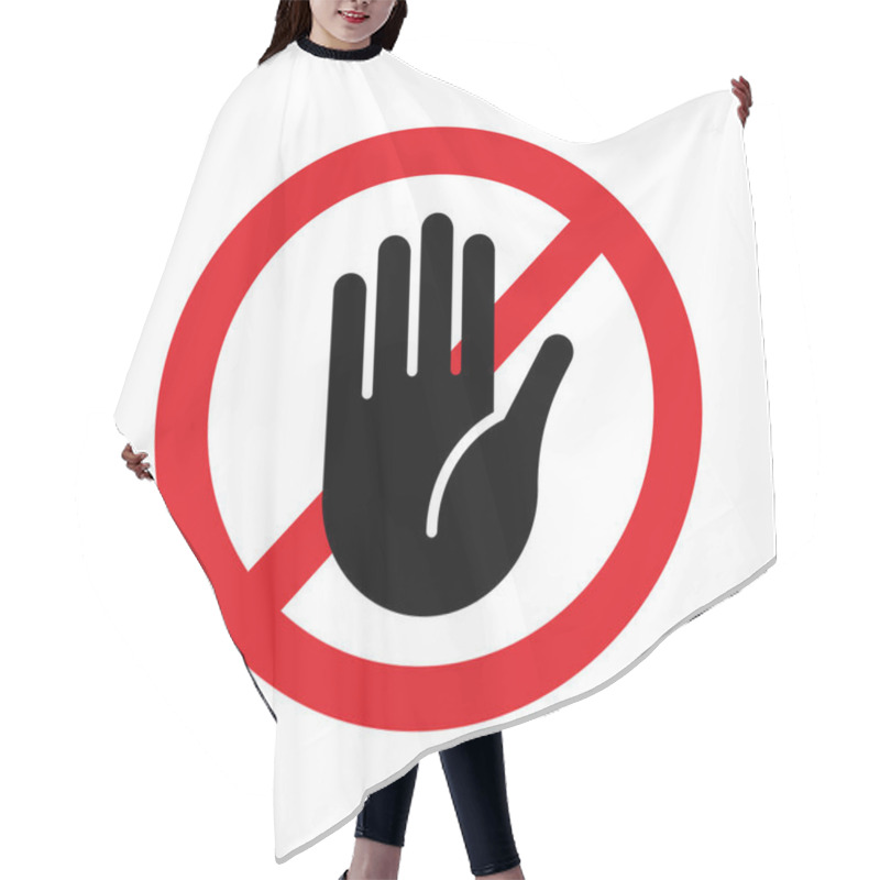 Personality  Stop Hand Vector No Entry Sign Icon Hair Cutting Cape