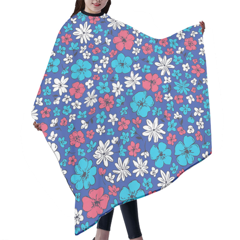 Personality  Vector Seamless Cute Hand Drawn Naive Little Ditsy Pattern Hair Cutting Cape