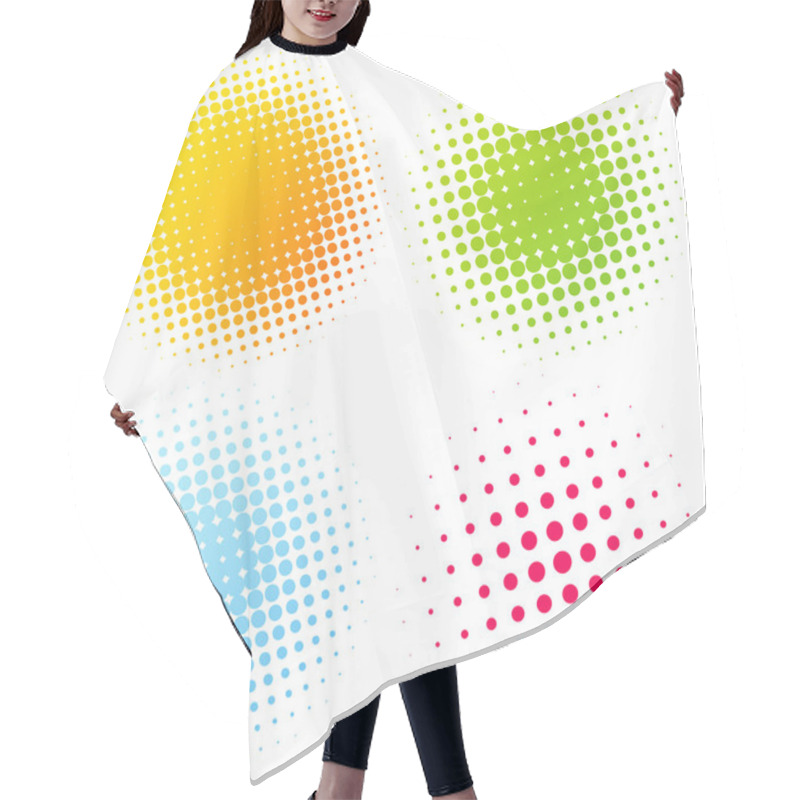 Personality  Set Of Abstract Halftone Design Elements Hair Cutting Cape