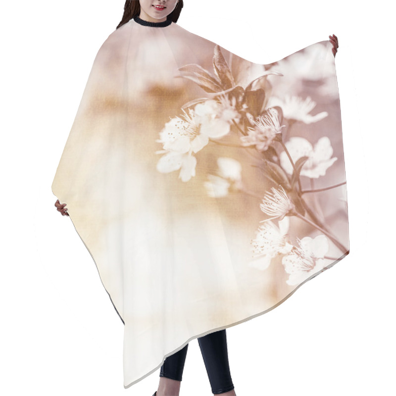 Personality  Gentle Cherry Flowers Hair Cutting Cape